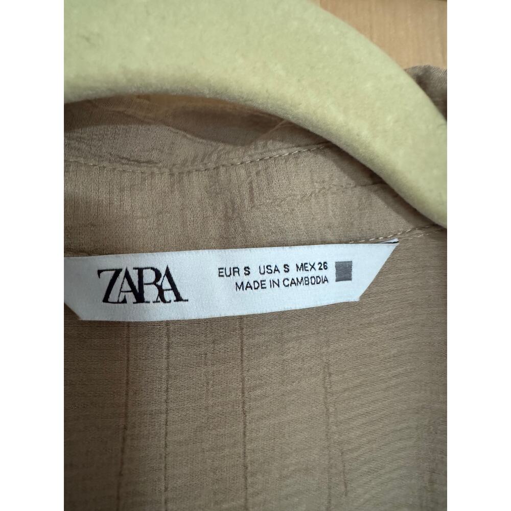 ZARA Women's Tan Button-Down DRESS - Picture 5 of 11